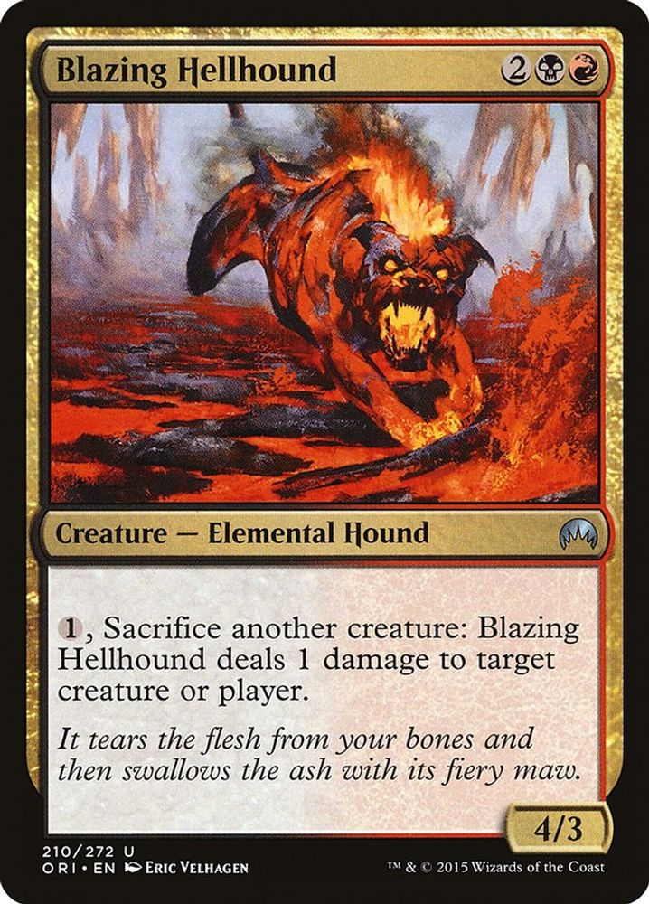 2015 Magic: The Gathering: Magic Origins (ORI) - Blazing Hellhound (#210, Uncommon) (, Near Mint)
