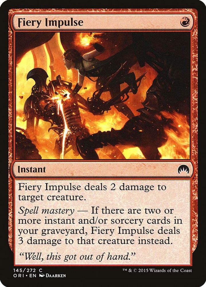 2015 Magic: The Gathering: Magic Origins (ORI) - Fiery Impulse (#145, Common) (, Near Mint)