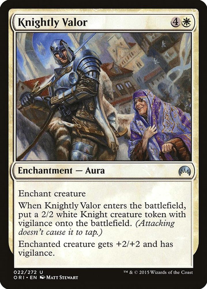2015 Magic: The Gathering: Magic Origins (ORI) - Knightly Valor (#22, Uncommon) (, Near Mint)