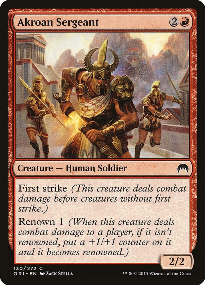 2015 Magic: The Gathering: Magic Origins (ORI) - Akroan Sergeant (#130, Common) (, Near Mint)