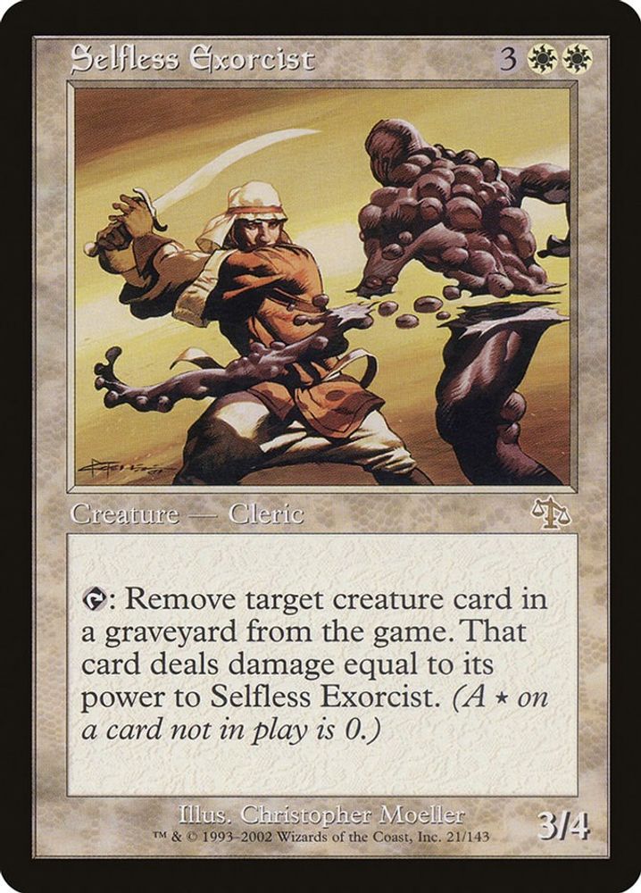2002 Magic: The Gathering: Judgment (JUD) - Selfless Exorcist (#21, Rare) (, Near Mint)