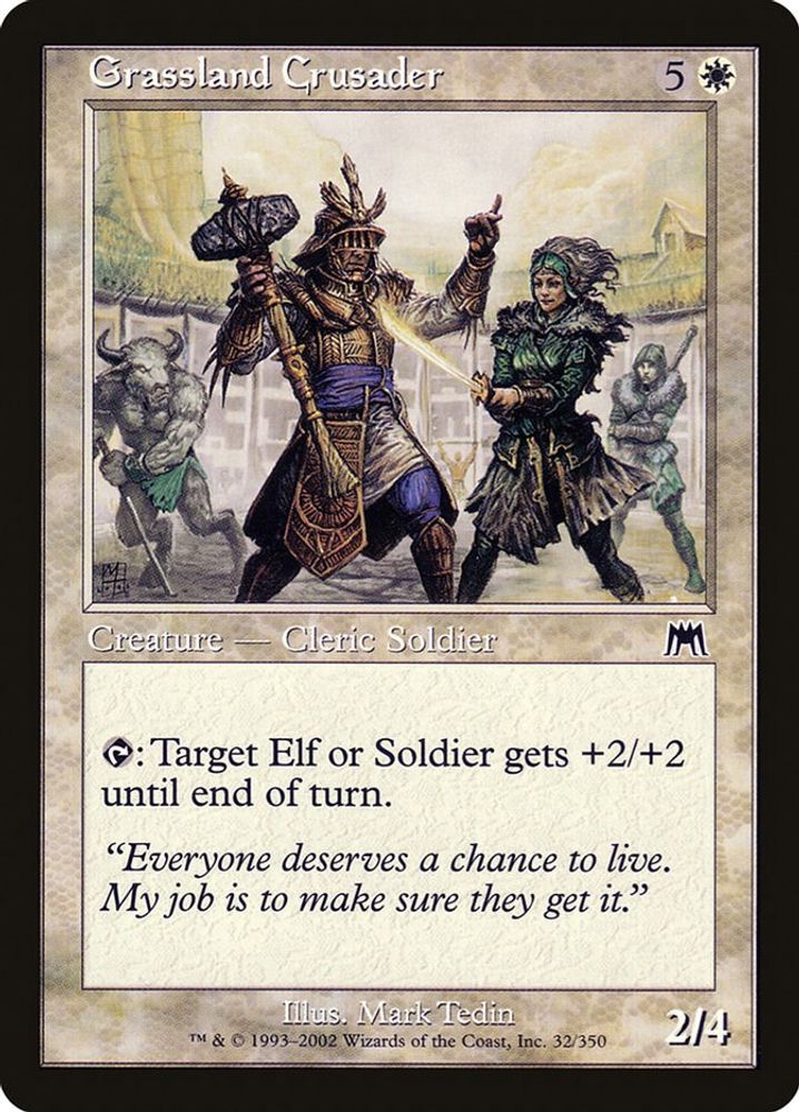 2002 Magic: The Gathering: Onslaught (ONS) - Grassland Crusader (#32, Common) (, Near Mint)