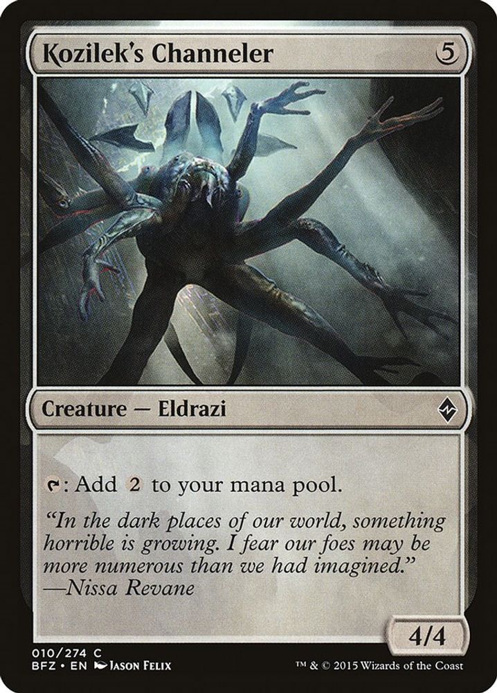 2015 Magic: The Gathering: Battle for Zendikar (BFZ) - Kozileks Channeler (#10, Common)