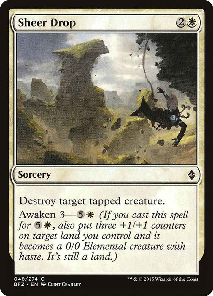 2015 Magic: The Gathering: Battle for Zendikar (BFZ) - Sheer Drop (#48, Common) (, Near Mint)