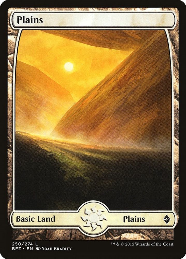 2015 Magic: The Gathering: Battle for Zendikar (BFZ) - Plains 250 Full Art (#250, Land) (, Near Mint)