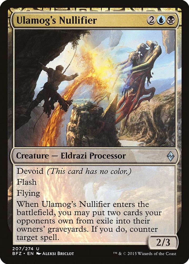 2015 Magic: The Gathering: Battle for Zendikar (BFZ) - Ulamogs Nullifier (#207, Uncommon) (, Near Mint)