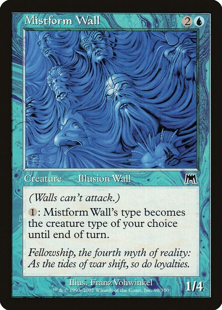 2002 Magic: The Gathering: Onslaught (ONS) - Mistform Wall (#99, Common) (, Near Mint)