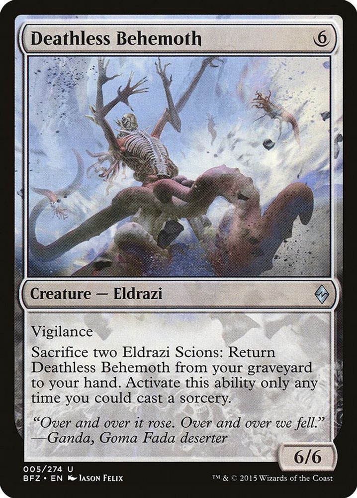 2015 Magic: The Gathering: Battle for Zendikar (BFZ) - Deathless Behemoth (#5, Uncommon) (, Near Mint)
