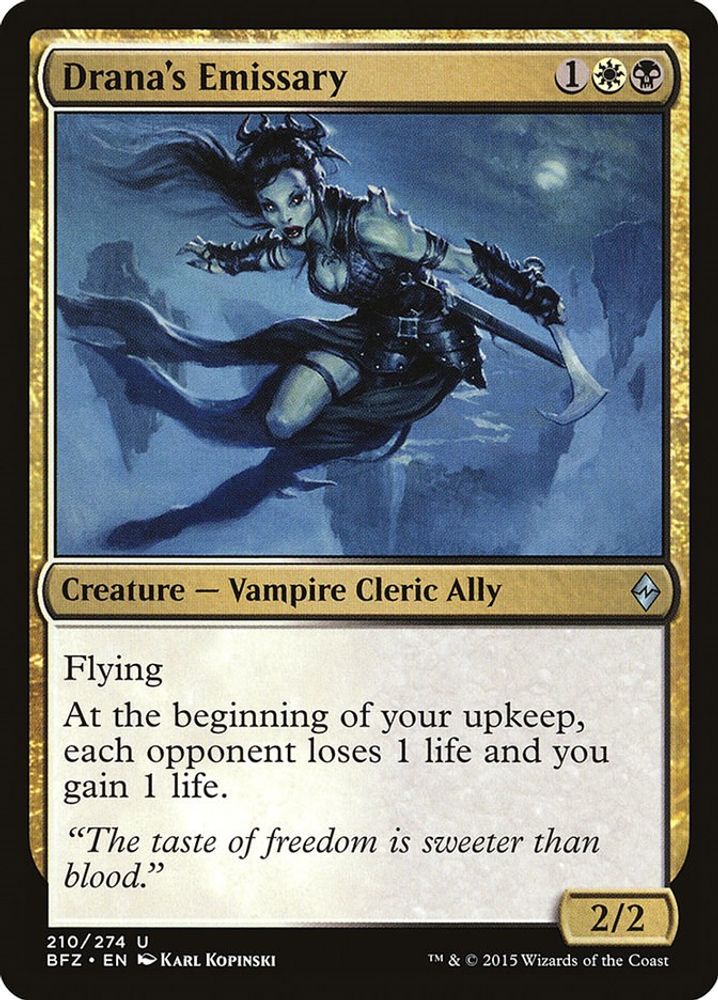 2015 Magic: The Gathering: Battle for Zendikar (BFZ) - Dranas Emissary (#210, Uncommon) (, Near Mint)
