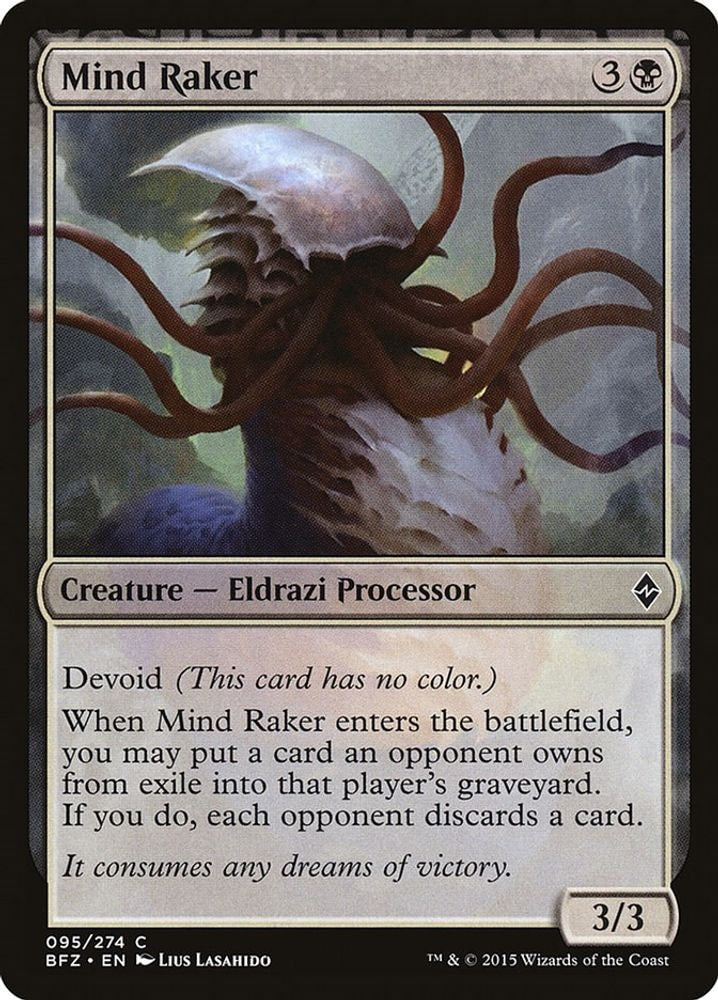 2015 Magic: The Gathering: Battle for Zendikar (BFZ) - Mind Raker (#95, Common) (, Near Mint)