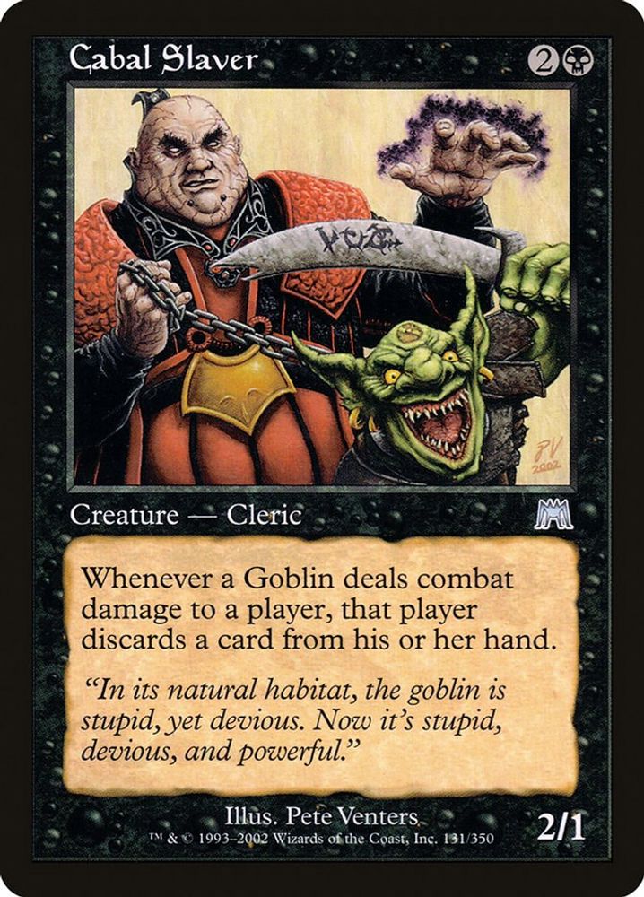 2002 Magic: The Gathering: Onslaught (ONS) - Cabal Slaver (#131, Uncommon) (, Near Mint)