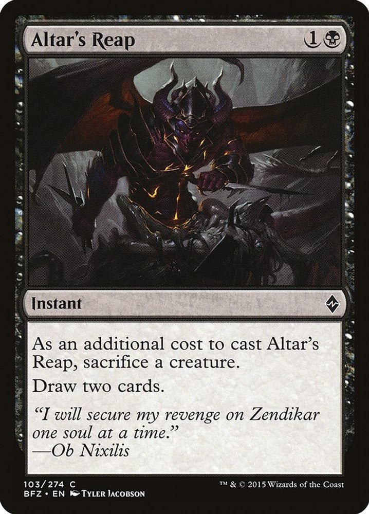 2015 Magic: The Gathering: Battle for Zendikar (BFZ) - Altars Reap (#103, Common) (, Near Mint)