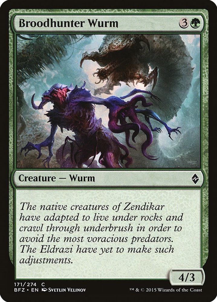 2015 Magic: The Gathering: Battle for Zendikar (BFZ) - Broodhunter Wurm (#171, Common) (, Near Mint)