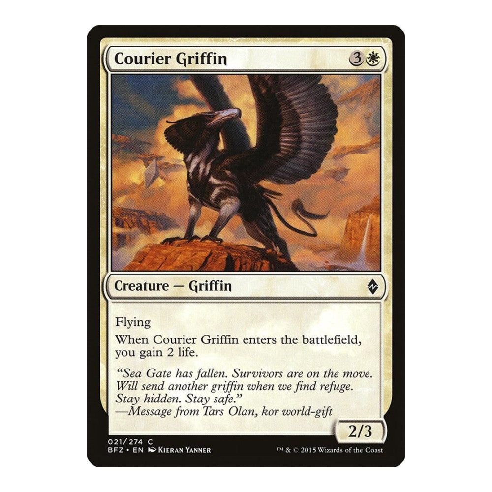 2015 Magic: The Gathering: Battle for Zendikar (BFZ) - Courier Griffin (#21, Common) (, Near Mint)