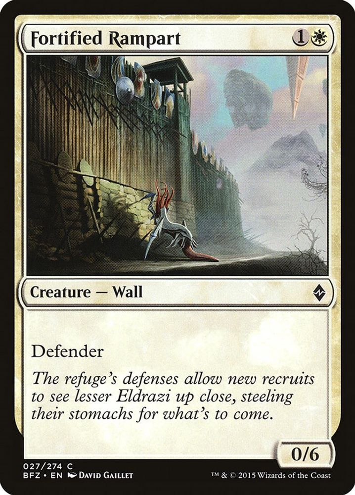 2015 Magic: The Gathering: Battle for Zendikar (BFZ) - Fortified Rampart (#27, Common) (, Near Mint)