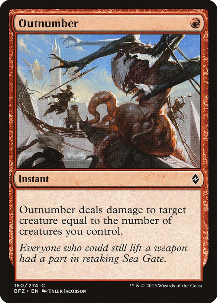 2015 Magic: The Gathering: Battle for Zendikar (BFZ) - Outnumber (#150, Common) (, Near Mint)