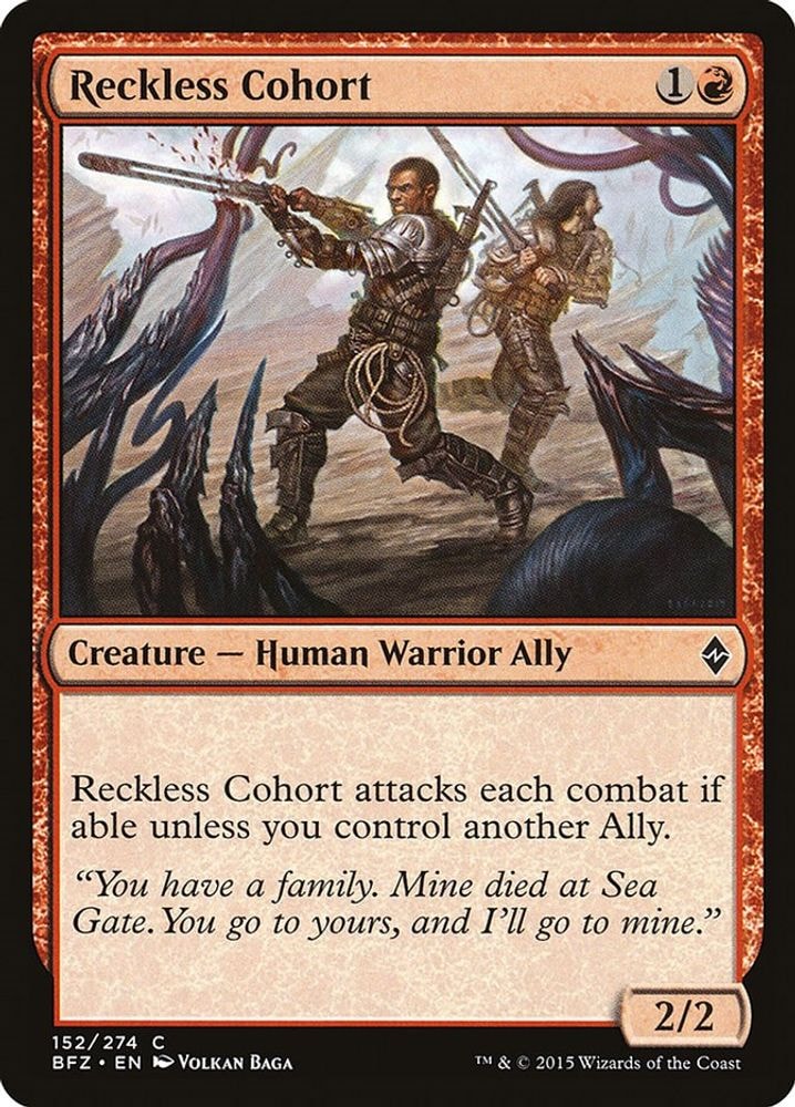 2015 Magic: The Gathering: Battle for Zendikar (BFZ) - Reckless Cohort (#152, Common) (, Near Mint)