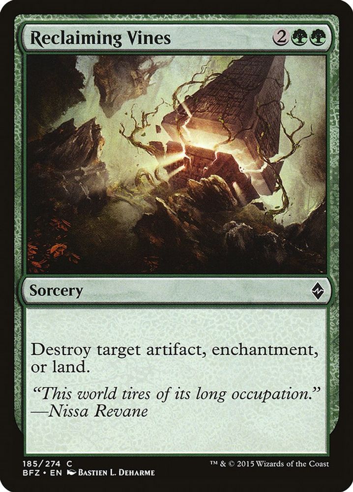 2015 Magic: The Gathering: Battle for Zendikar (BFZ) - Reclaiming Vines (#185, Common) (, Near Mint)