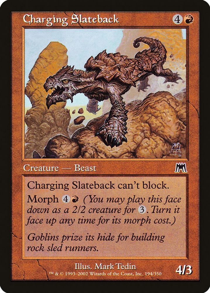 2002 Magic: The Gathering: Onslaught (ONS) - Charging Slateback (#194, Common) (, Near Mint)