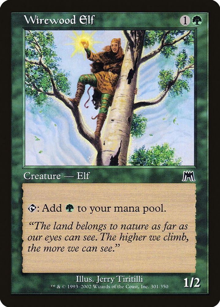 2002 Magic: The Gathering: Onslaught (ONS) - Wirewood Elf (#301, Common) (, Near Mint)