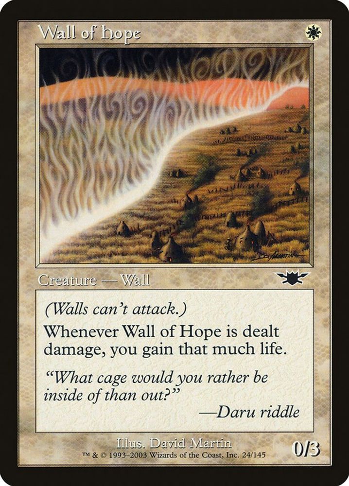 2003 Magic: The Gathering: Legions (LGN) - Wall of Hope (#24, Common) (, Near Mint)