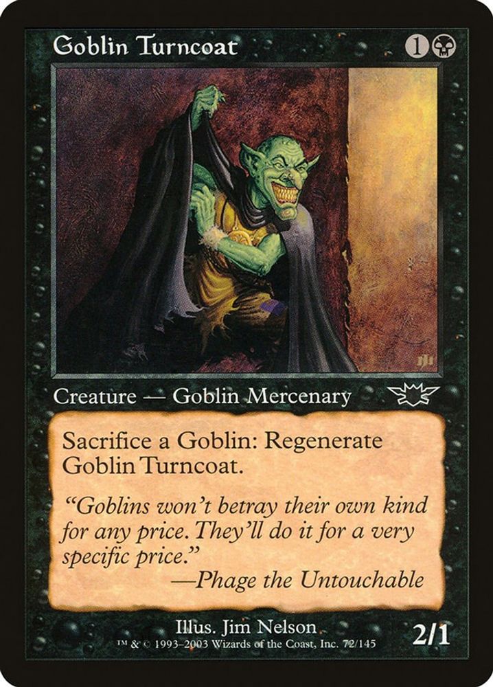 2003 Magic: The Gathering: Legions (LGN) - Goblin Turncoat (#72, Common) (, Near Mint)
