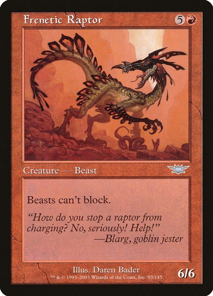 2003 Magic: The Gathering: Legions (LGN) - Frenetic Raptor (#93, Uncommon) (, Near Mint)