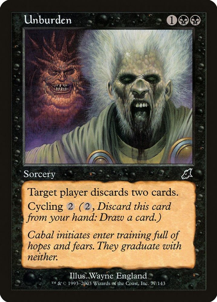 2003 Magic: The Gathering: Scourge (SCG) - Unburden (#77, Common) (, Near Mint)