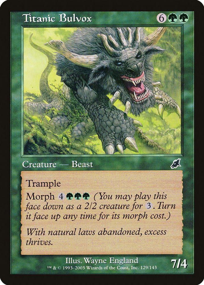 2003 Magic: The Gathering: Scourge (SCG) - Titanic Bulvox (#129, Common) (, Near Mint)