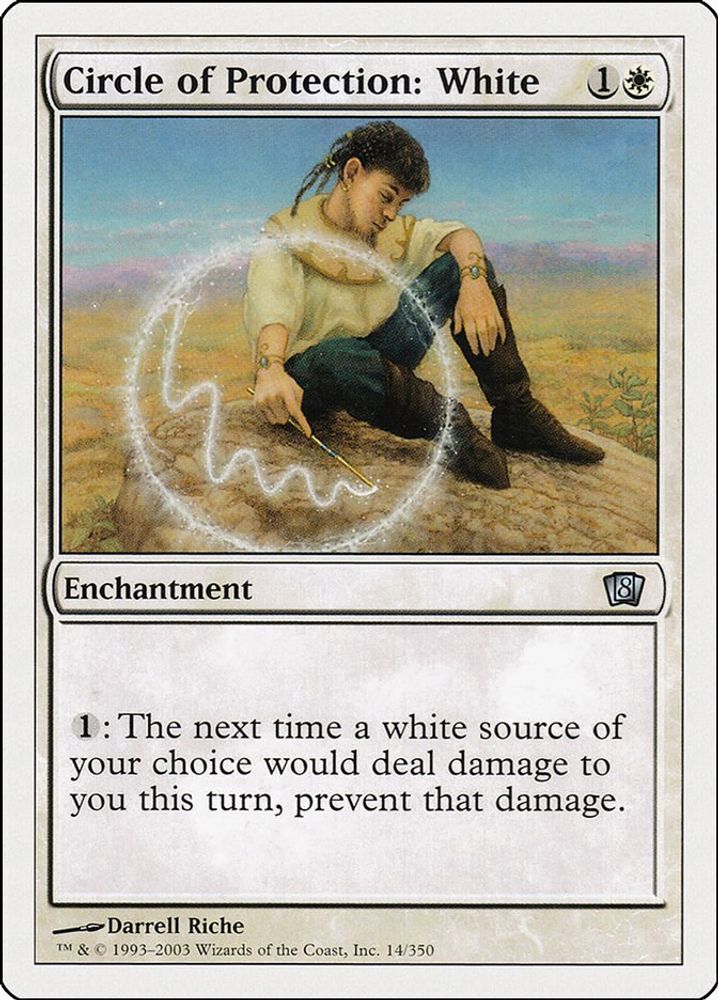 2003 Magic: The Gathering: 8th Edition (8ED) - Circle of Protection White (#14★, Uncommon) (, Near Mint)