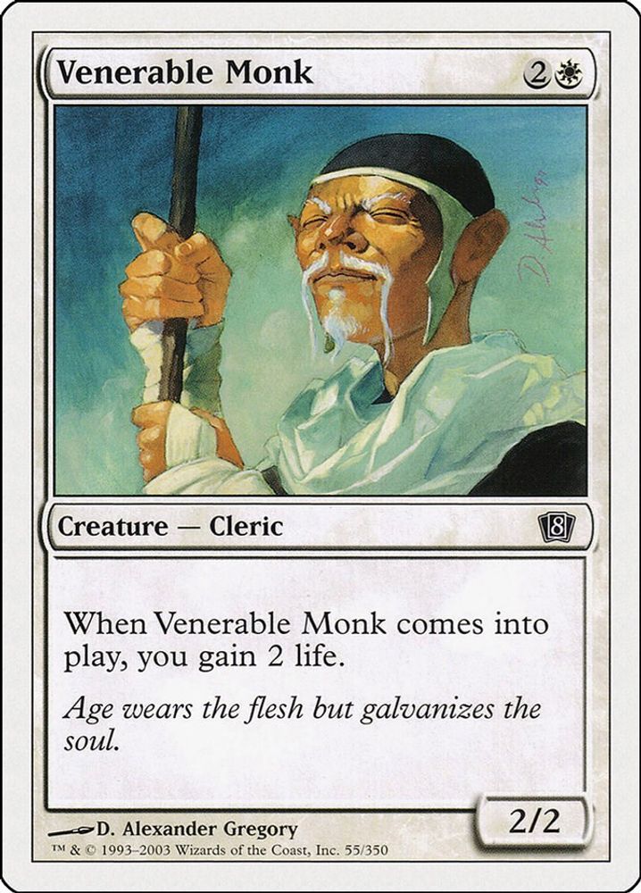 2003 Magic: The Gathering: 8th Edition (8ED) - Venerable Monk (#55★, Common) (, Near Mint)