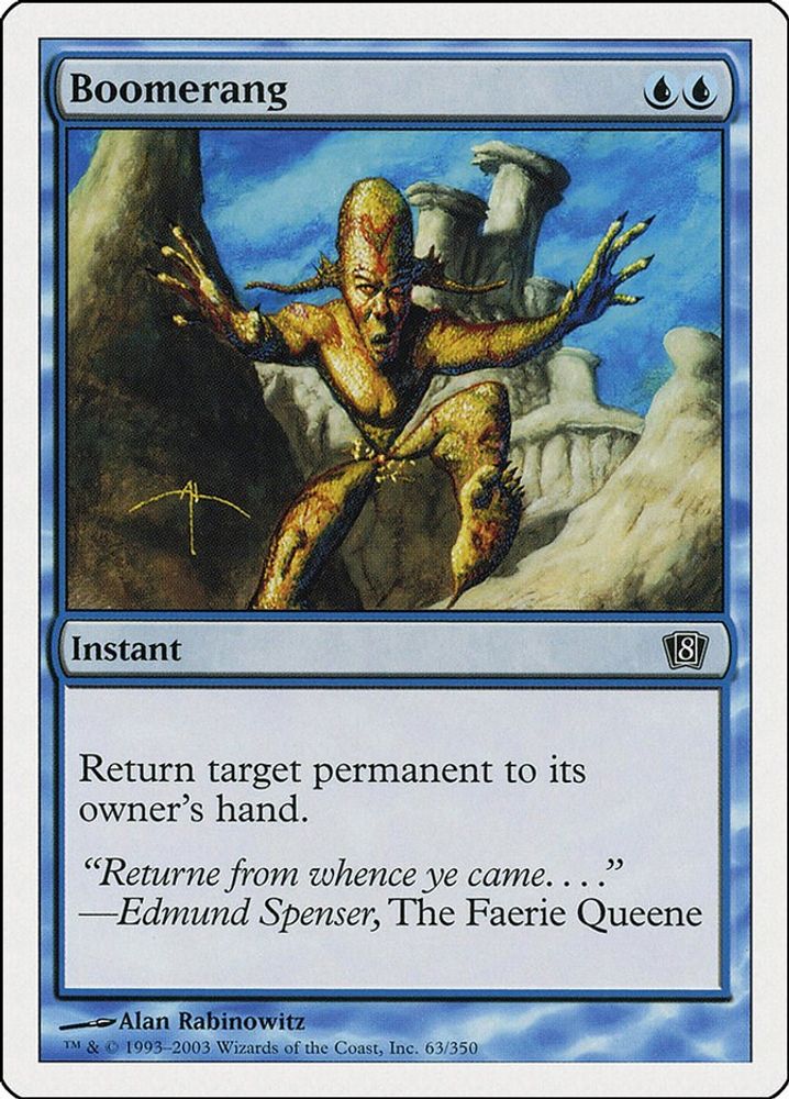 2003 Magic: The Gathering: 8th Edition (8ED) - Boomerang (#63★, Common) (, Near Mint)