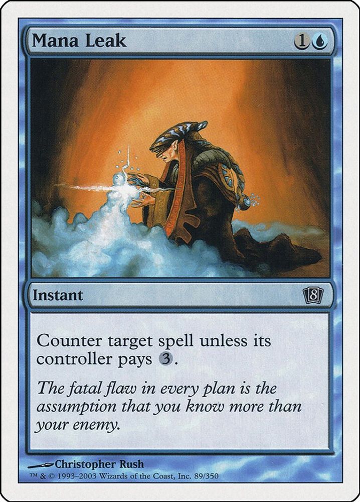 2003 Magic: The Gathering: 8th Edition (8ED) - Mana Leak (#89★, Common) (, Near Mint)