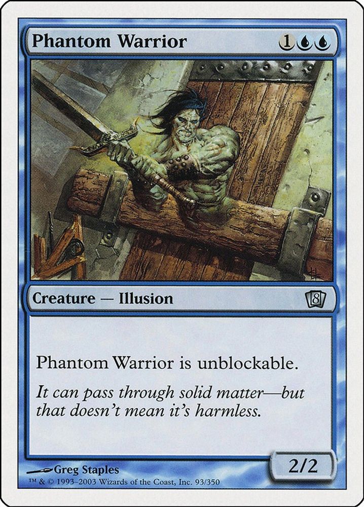 2003 Magic: The Gathering: 8th Edition (8ED) - Phantom Warrior (#93★, Uncommon) (, Near Mint)