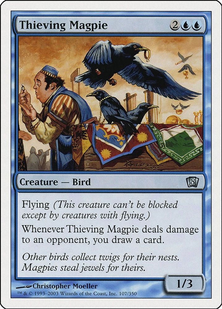 2003 Magic: The Gathering: 8th Edition (8ED) - Thieving Magpie (#107★, Uncommon) (, Near Mint)