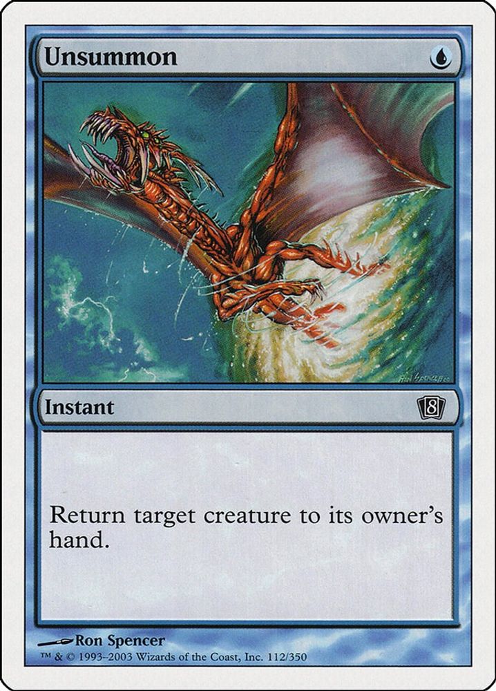 2003 Magic: The Gathering: 8th Edition (8ED) - Unsummon (#112★, Common) (, Near Mint)