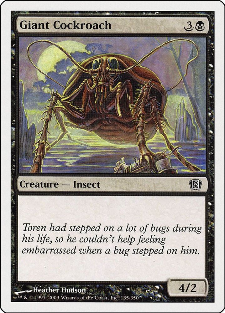 2003 Magic: The Gathering: 8th Edition (8ED) - Giant Cockroach (#135★, Common) (, Near Mint)