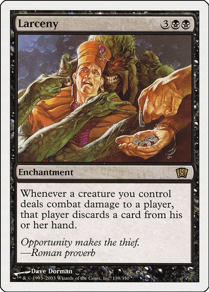 2003 Magic: The Gathering: 8th Edition (8ED) - Larceny (#139★, Rare) (, Near Mint)