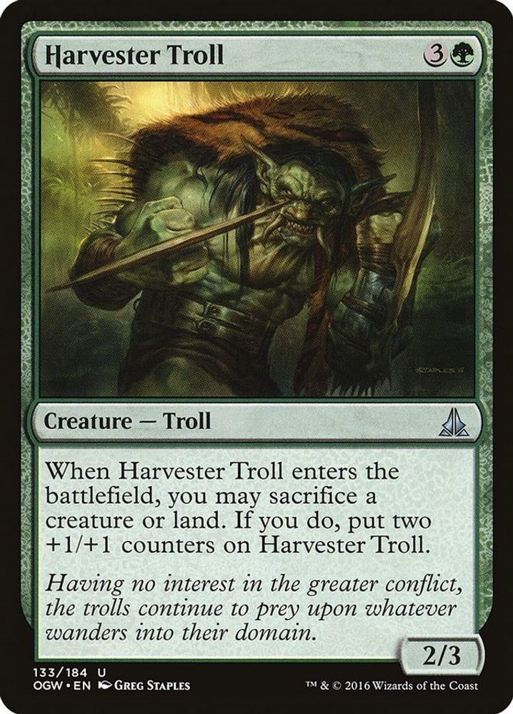 2016 Magic: The Gathering: Oath of the Gatewatch (OGW) - Harvester Troll (#133, Uncommon) (, Near Mint)