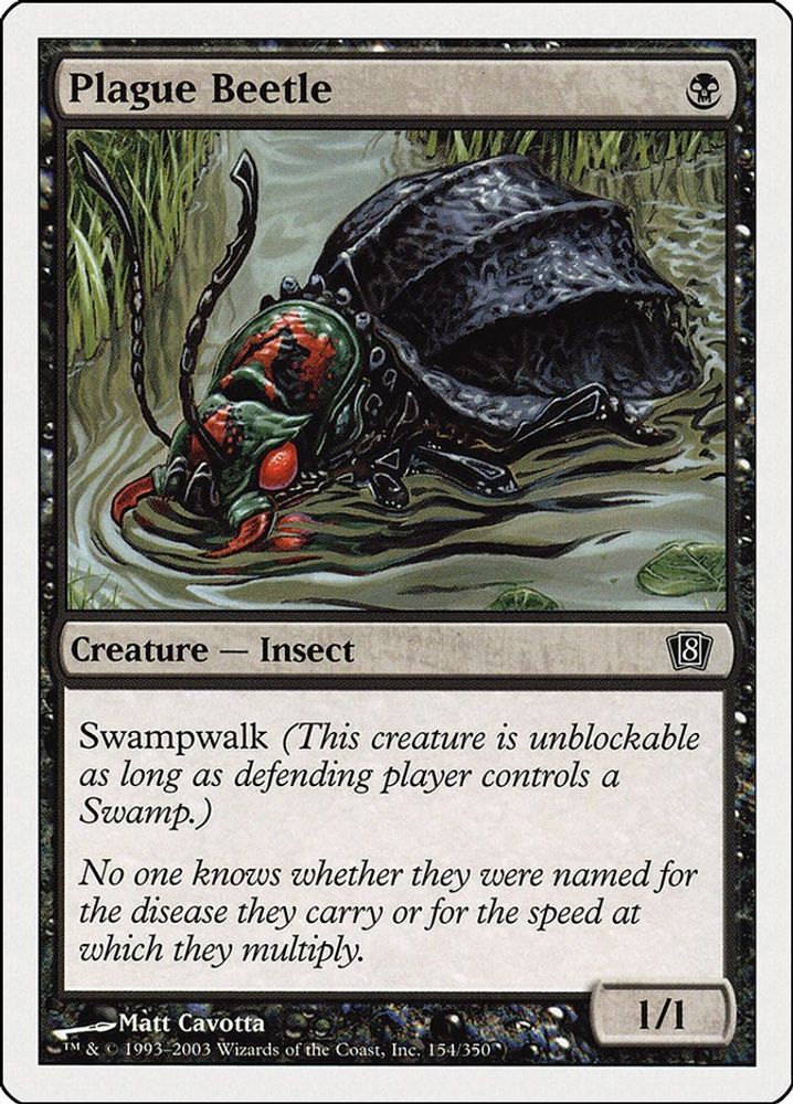 2003 Magic: The Gathering: 8th Edition (8ED) - Plague Beetle (#154★, Common) (, Near Mint)