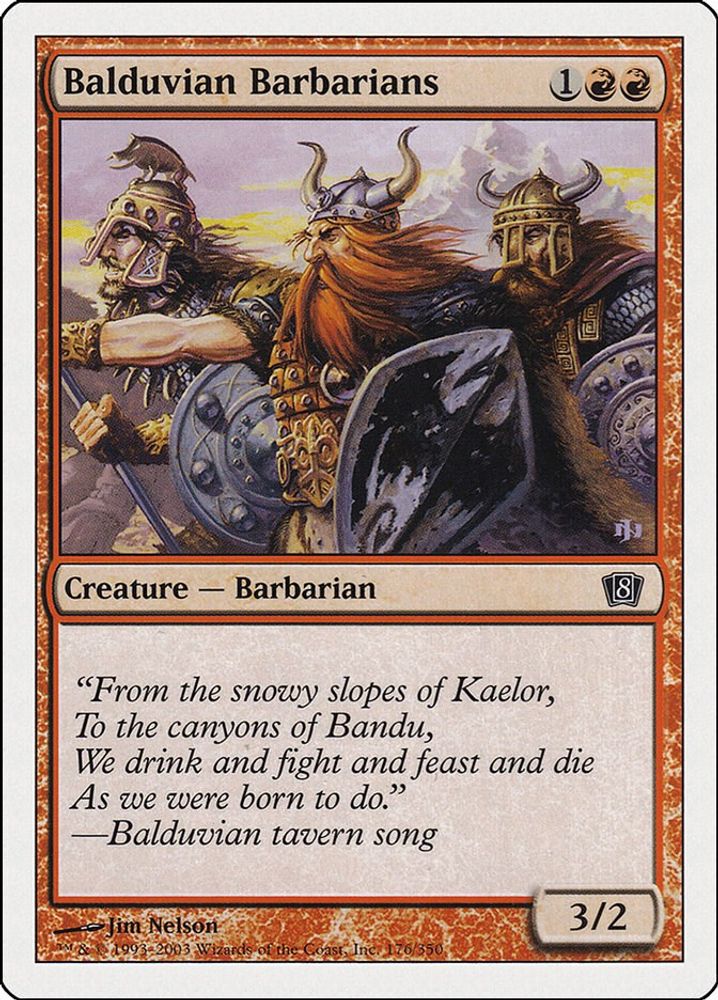 2003 Magic: The Gathering: 8th Edition (8ED) - Balduvian Barbarians (#176★, Common) (, Near Mint)