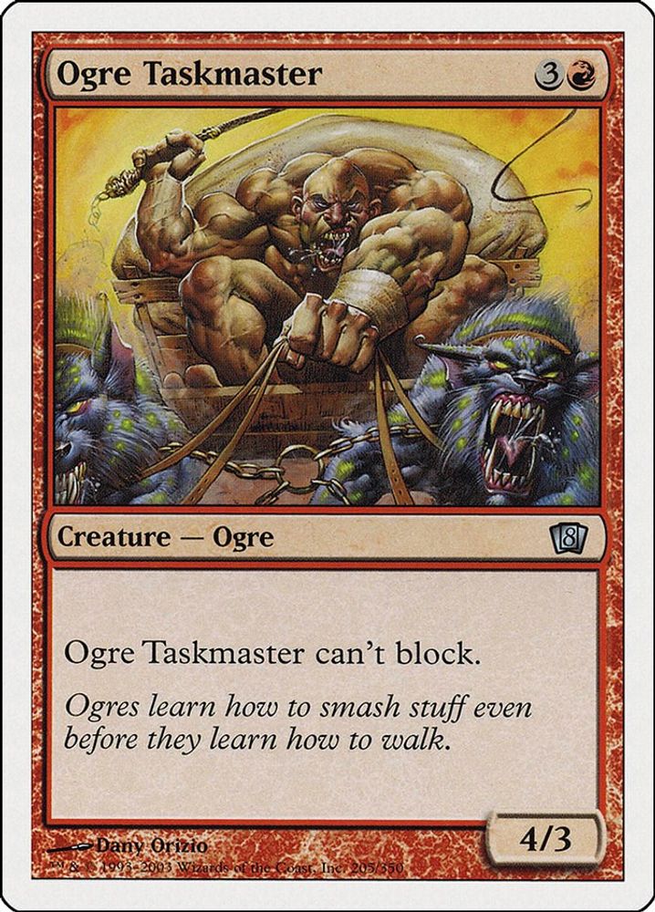 2003 Magic: The Gathering: 8th Edition (8ED) - Ogre Taskmaster (#205★, Uncommon) (, Near Mint)