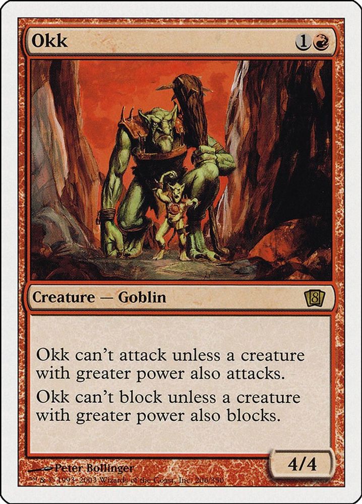 2003 Magic: The Gathering: 8th Edition (8ED) - Okk (#206★, Rare) (, Near Mint)