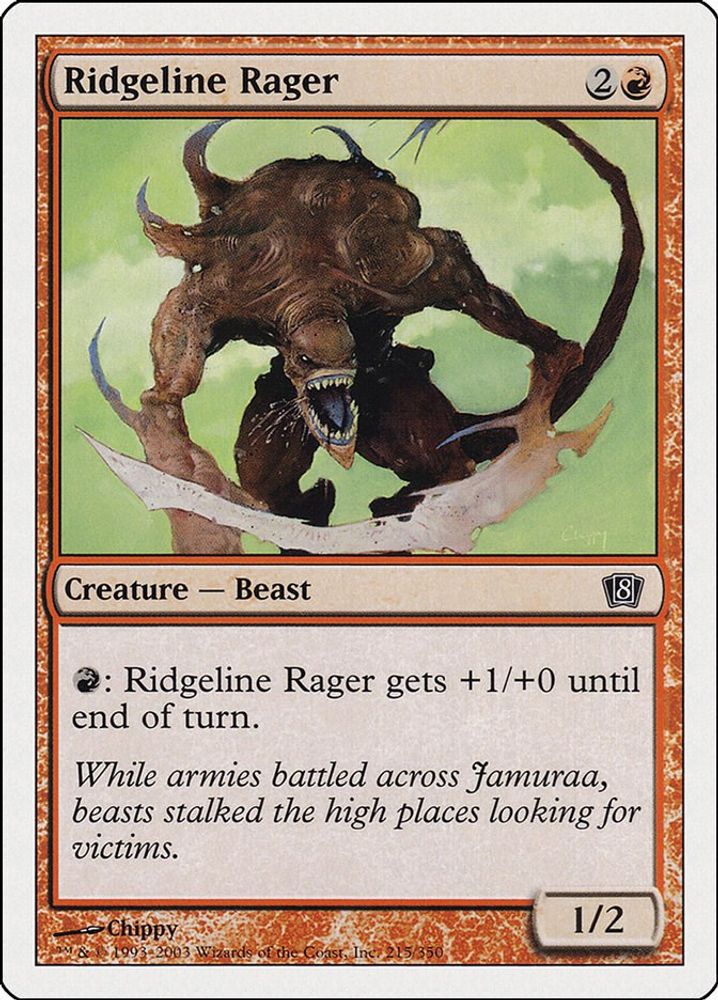 2003 Magic: The Gathering: 8th Edition (8ED) - Ridgeline Rager (#215★, Common) (, Near Mint)
