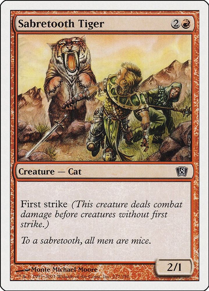2003 Magic: The Gathering: 8th Edition (8ED) - Sabretooth Tiger (#217★, Common) (, Near Mint)