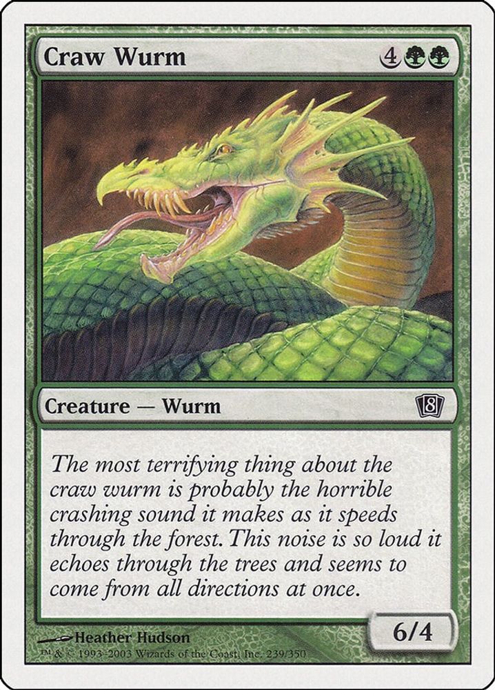 2003 Magic: The Gathering: 8th Edition (8ED) - Craw Wurm (#239★, Common) (, Near Mint)