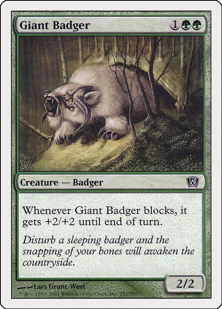 2003 Magic: The Gathering: 8th Edition (8ED) - Giant Badger (#253★, Common) (, Near Mint)