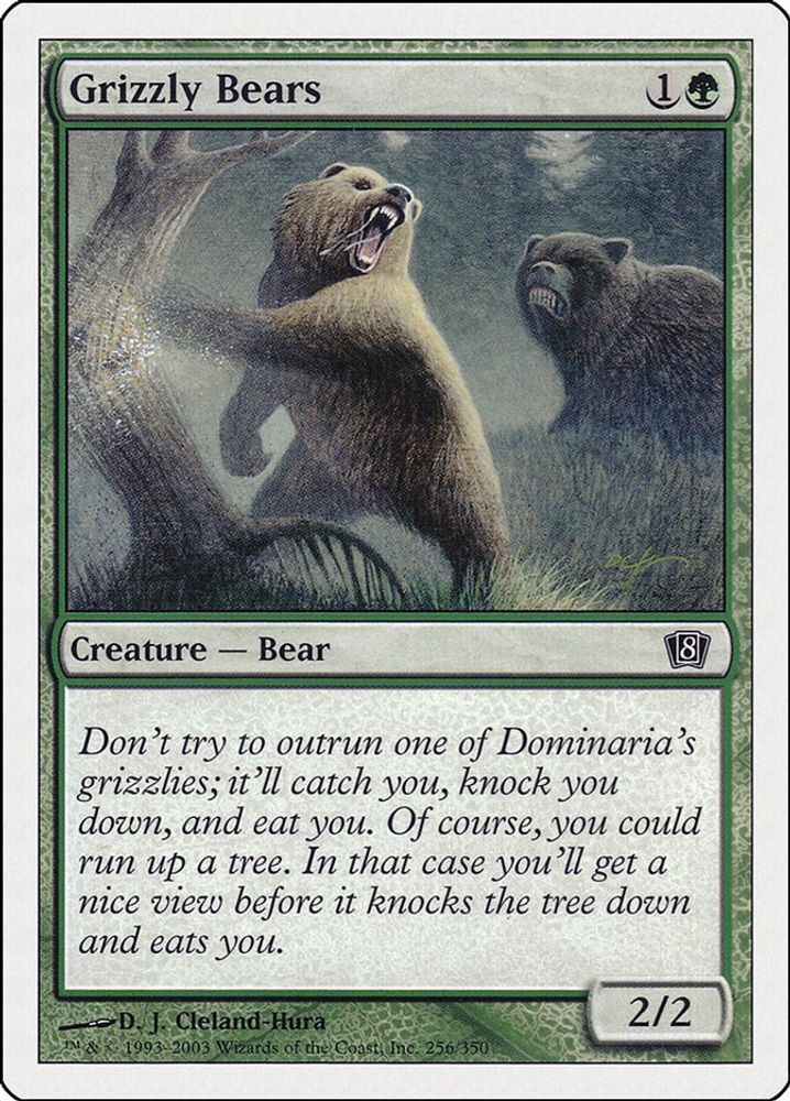 2003 Magic: The Gathering: 8th Edition (8ED) - Grizzly Bears (#256★, Common) (, Near Mint)
