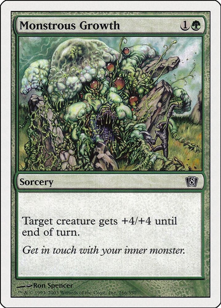 2003 Magic: The Gathering: 8th Edition (8ED) - Monstrous Growth (#266★, Common) (, Near Mint)