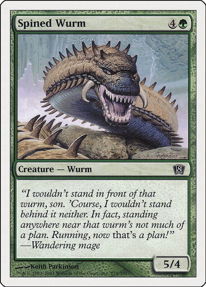 2003 Magic: The Gathering: 8th Edition (8ED) - Spined Wurm (#279★, Common) (, Near Mint)